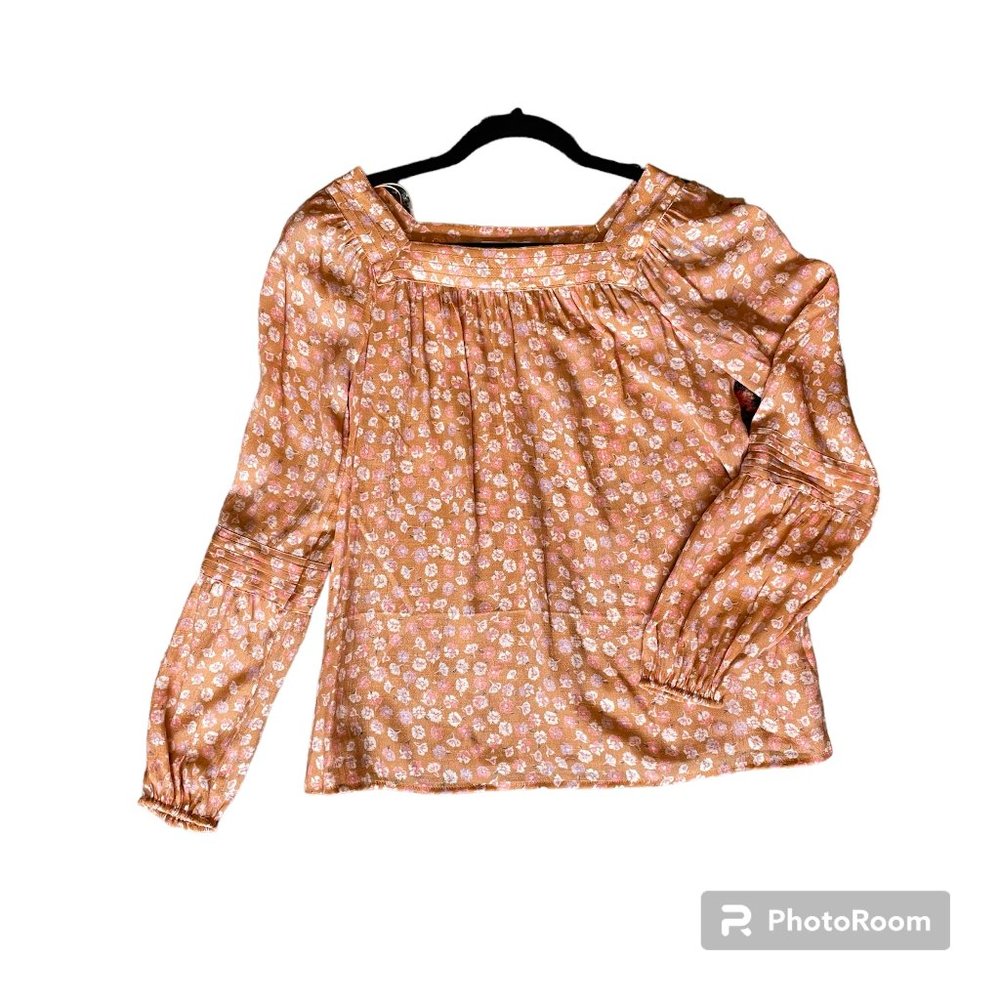 LAUREN CONRAD Boho Peasant Floral Blouse